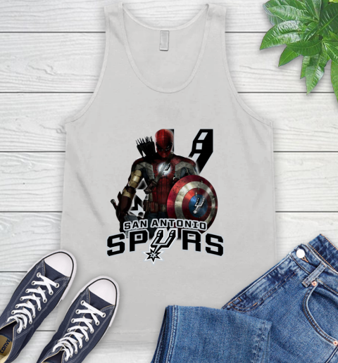 San Antonio Spurs NBA Basketball Captain America Thor Spider Man Hawkeye Avengers Tank Top