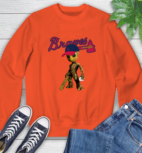 MLB Atlanta Braves Groot Guardians Of The Galaxy Baseball Sweatshirt 4
