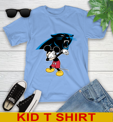 Carolina Panthers NFL Football Dabbing Mickey Disney Sports Youth T-Shirt 11