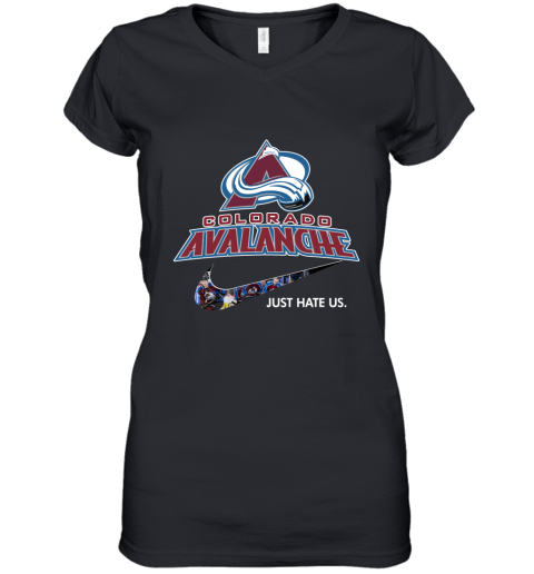 NHL Team Colorado Avalanche x Nike Just Hate Us Hockey Women's V-Neck T-Shirt