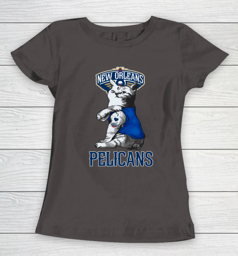 NBA Basketball My Cat Loves New Orleans Pelicans Women's T-Shirt 7