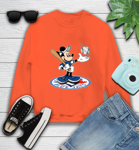 MLB Baseball Toronto Blue Jays Cheerful Mickey Disney Shirt Sweatshirt 4