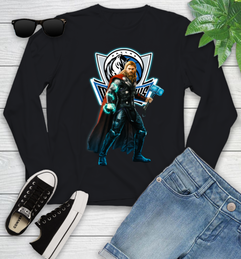 NBA Thor Avengers Endgame Basketball Dallas Mavericks Youth Long Sleeve 2