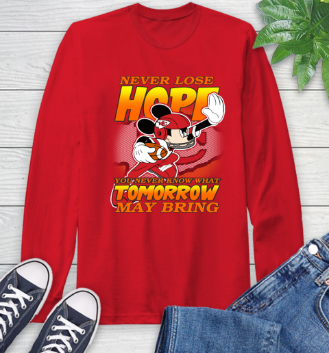 Kansas City Chiefs NFL Football Mickey Disney Never Lose Hope Long Sleeve T-Shirt 11