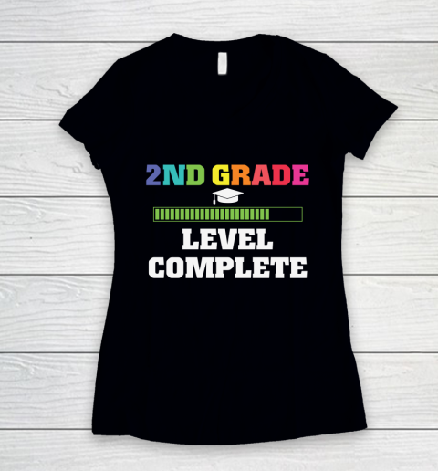 Back To School Shirt 2nd grade level complete Women's V-Neck T-Shirt