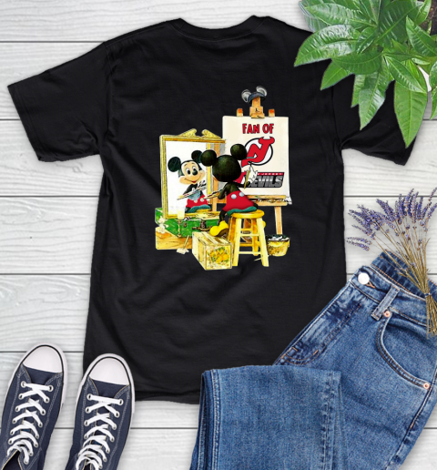NHL Hockey New Jersey Devils Mickey Drawing Shirt 82