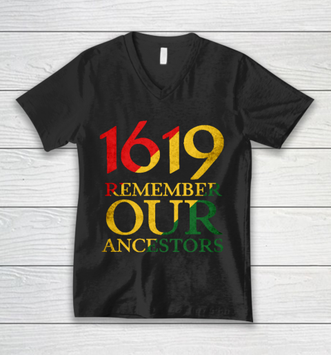 1619 Remember Our Ancestors V-Neck T-Shirt
