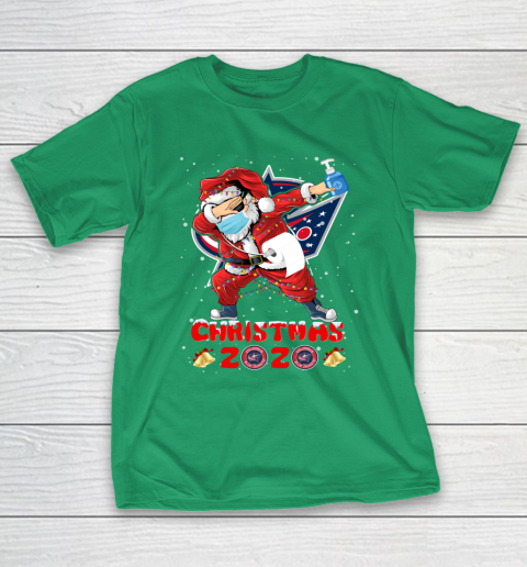 Columbus Blue Jackets Funny Santa Claus Dabbing Christmas 2020 NHL T-Shirt 5