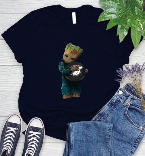 NHL Groot Guardians Of The Galaxy Hockey Sports New Jersey Devils Women's T-Shirt 3