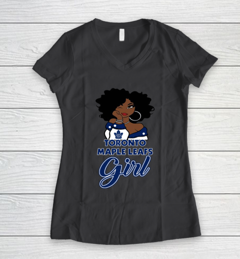 Toronto Maple Leafs Girl NHL Women's V-Neck T-Shirt 8