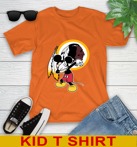 Washington Redskins NFL Football Dabbing Mickey Disney Sports Youth T-Shirt 7