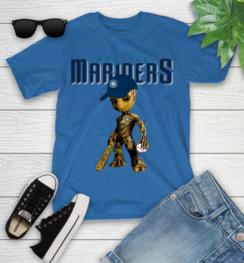 MLB Seattle Mariners Groot Guardians Of The Galaxy Baseball Youth T-Shirt 9