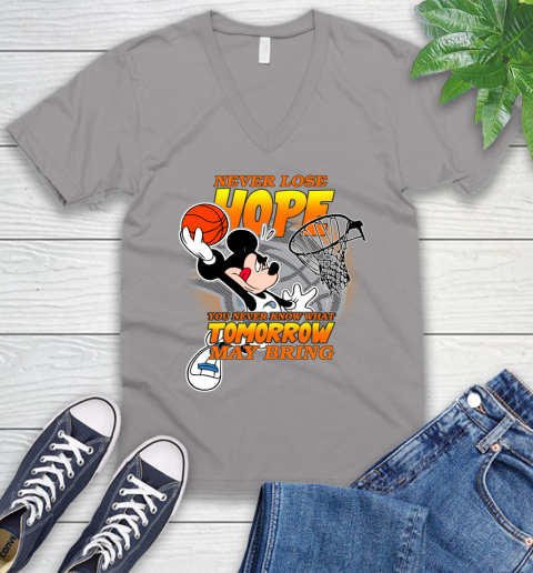Orlando Magic NBA Basketball Mickey Disney Never Lose Hope V-Neck T-Shirt 3