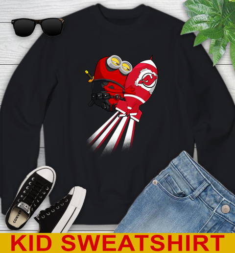 NHL Hockey New Jersey Devils Deadpool Minion Marvel Shirt Youth Sweatshirt