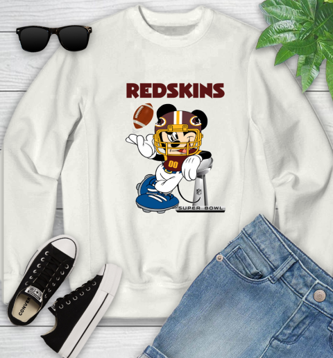 NFL Washington Redskins Mickey Mouse Disney Super Bowl Football T Shirt Youth Sweatshirt