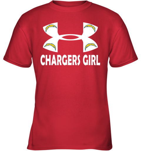 NFL Los Angeles Chargers Girl Under Armour Football Sports Ku8oZnmS4yG youth t shirt 26 95 151514 front red