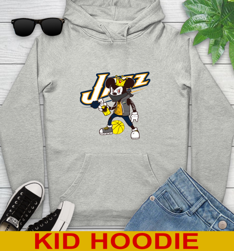 Utah Jazz NBA Basketball Mickey Peace Sign Sports Youth Hoodie