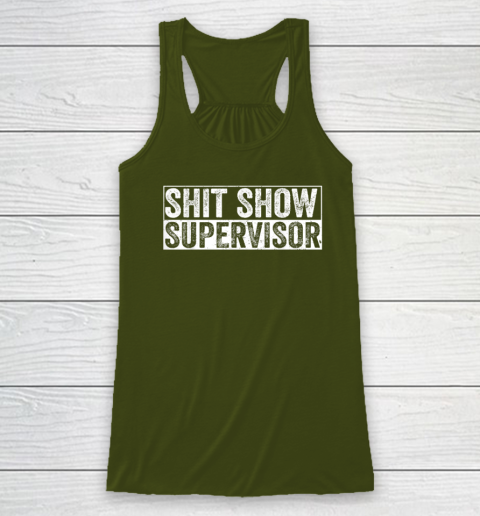 Cool Shit Show Supervisor Hilarious Vintage For Adults Racerback Tank - Image 3