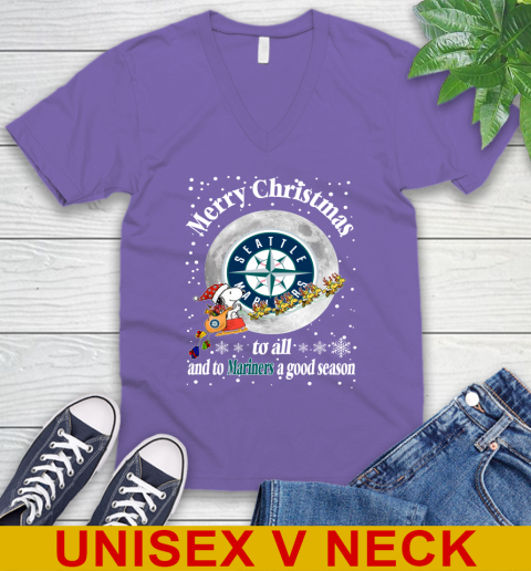 Seattle Mariners Merry Christmas To All And To Mariners A Good Season MLB Baseball Sports V-Neck T-Shirt 8