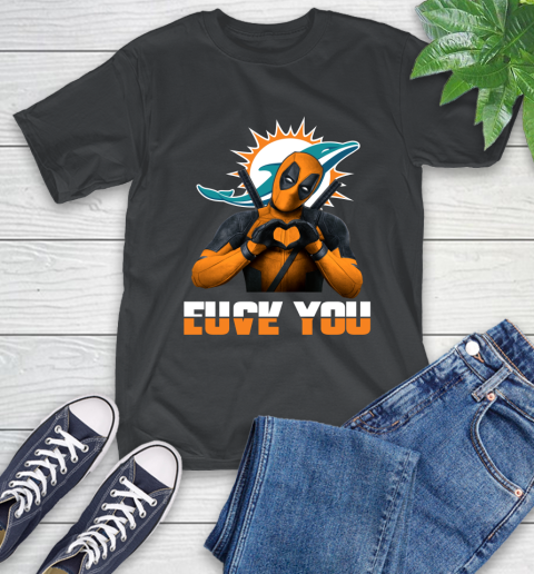 NHL Miami Dolphins Deadpool Love You Fuck You Football Sports T-Shirt