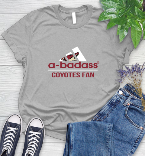 NHL A Badass Arizona Coyotes Fan Adidas Hockey Sports Women's T-Shirt 5