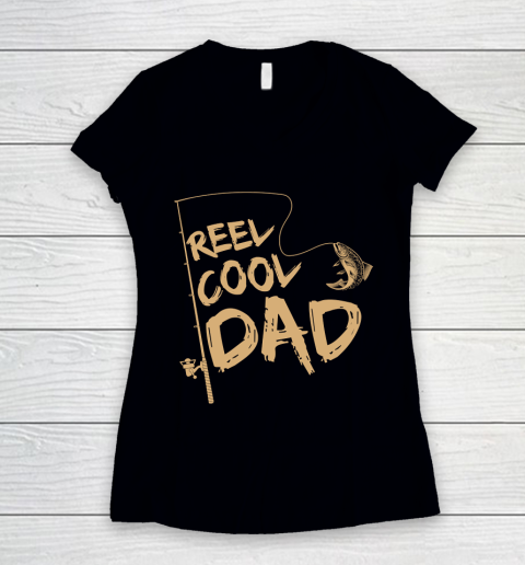 Father's Day Funny Gift Ideas Apparel  Fishing Reel Cool Dad Dad Father T Shirt Women's V-Neck T-Shirt