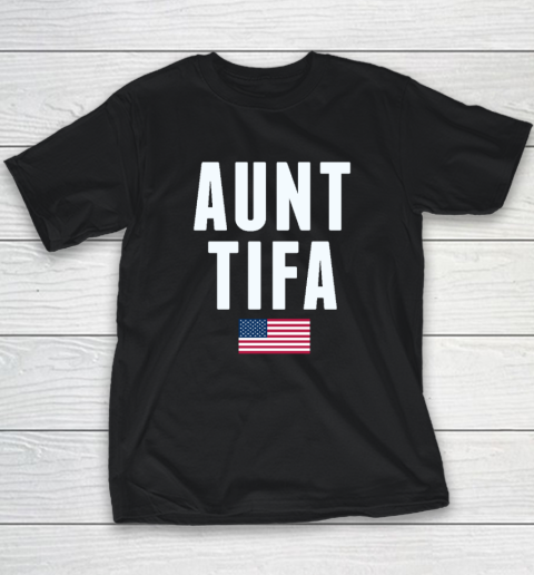 Aunt Tifa American Flag T Shirt Youth T-Shirt