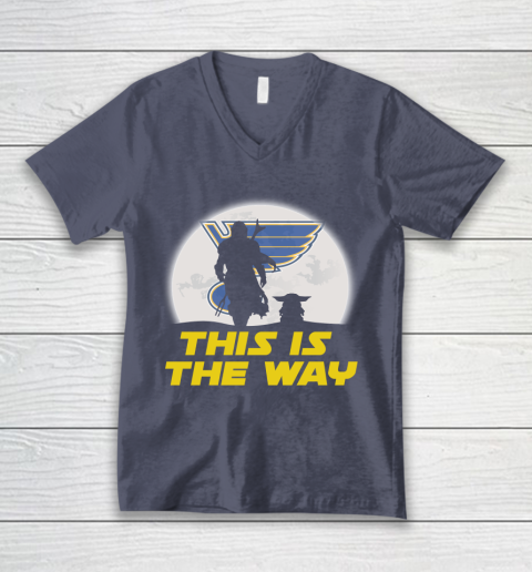 St.Louis Blues NHL Ice Hockey Star Wars Yoda And Mandalorian This Is The Way V-Neck T-Shirt 7