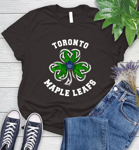 NHL Toronto Maple Leafs Three Leaf Clover St Patrick's Day Hockey Sports Women's T-Shirt 11