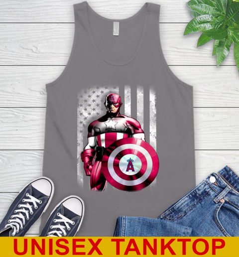 Los Angeles Angels MLB Baseball Captain America Marvel Avengers American Flag Shirt Tank Top 6