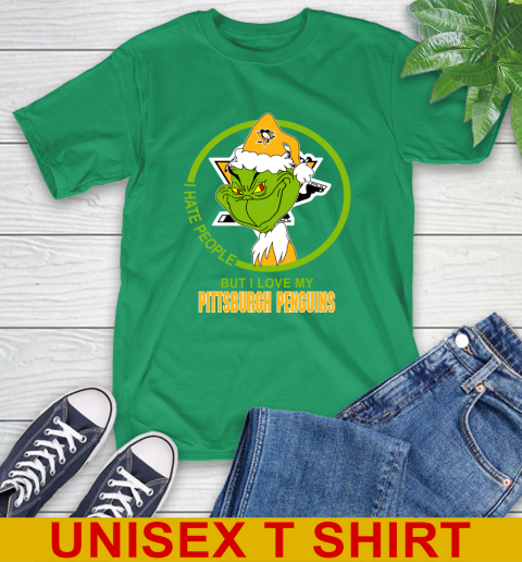 Pittsburgh Penguins NHL Christmas Grinch I Hate People But I Love My Favorite Hockey Team T-Shirt 7