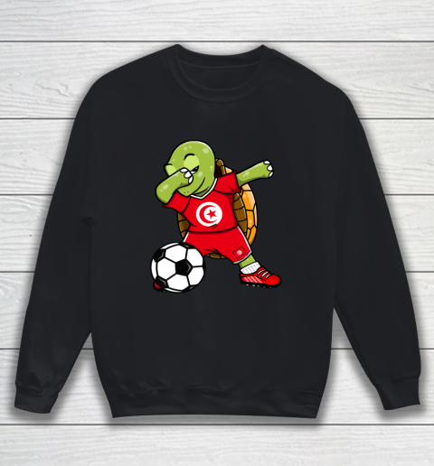Dabbing Turtle Tunisia Soccer Fans Jersey Tunisian Football Sweatshirt