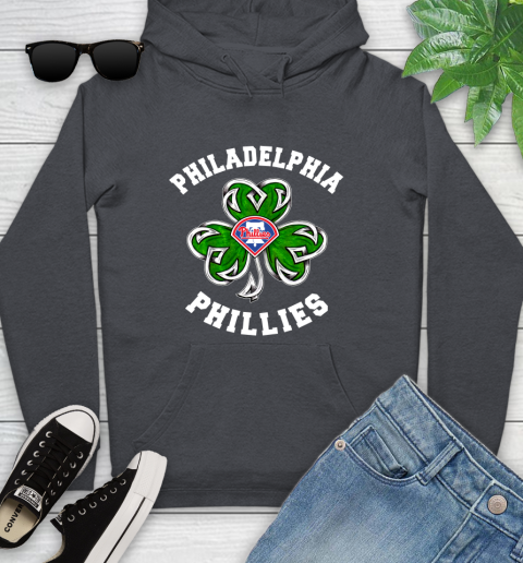 MLB Philadelphia Phillies Three Leaf Clover St Patrick's Day Baseball Sports Youth Hoodie 10