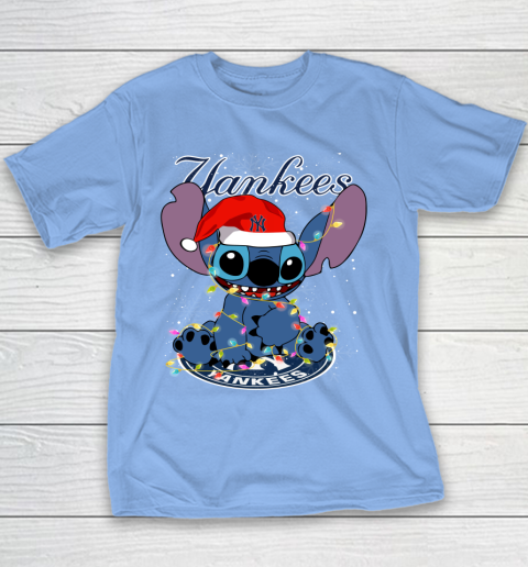 New York Yankees MLB noel stitch Baseball Christmas Youth T-Shirt 7