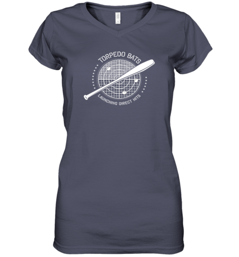 Torpedo Bats Premium Women's V-Neck T-Shirt s6t6 torpedo bats premium women v neck t shirt 39 front heather navy