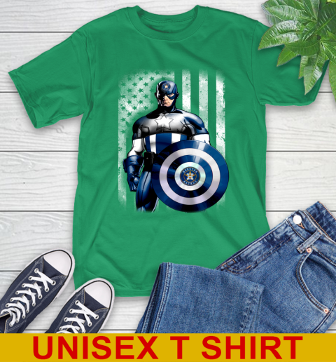 Houston Astros MLB Baseball Captain America Marvel Avengers American Flag Shirt T-Shirt 7