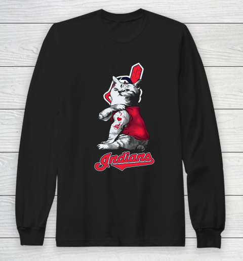 MLB Baseball My Cat Loves Cleveland Indians Long Sleeve T-Shirt
