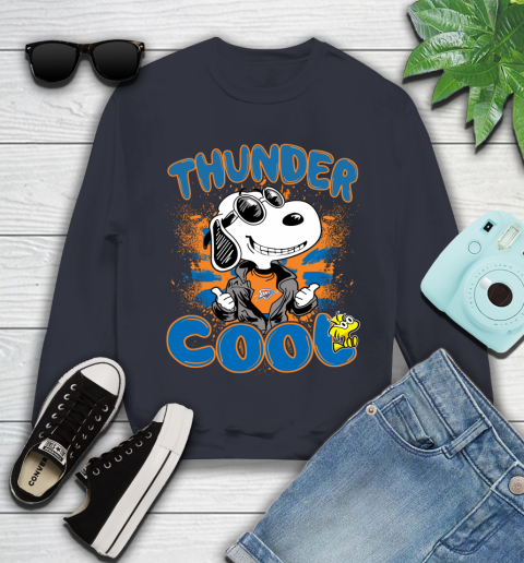 NBA Basketball Oklahoma City Thunder Cool Snoopy Shirt Youth Sweatshirt 2