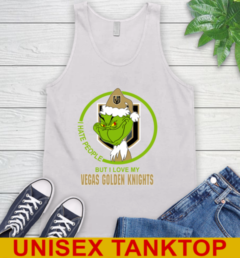 Vegas Golden Knights NHL Christmas Grinch I Hate People But I Love My Favorite Hockey Team Tank Top