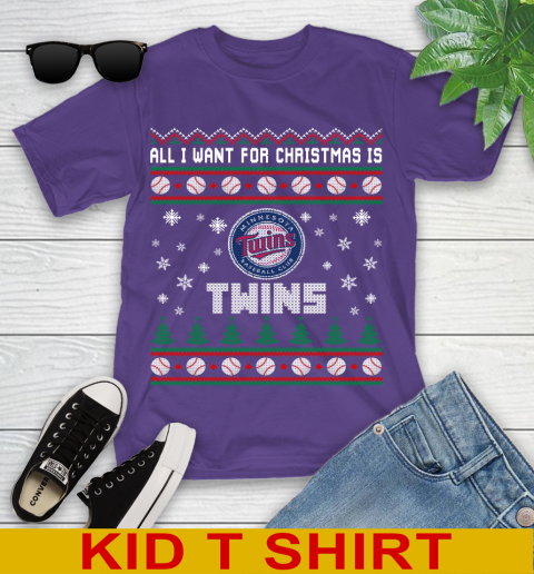 MLB All I Want For Christmas Is Minnesota Twins Baseball Sports 99