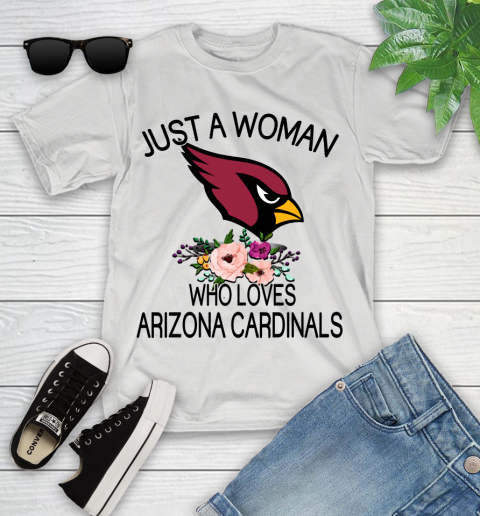 NFL Just A Woman Who Loves Arizona Cardinals Football Sports Youth T-Shirt