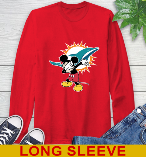 Miami Dolphins NFL Football Dabbing Mickey Disney Sports Long Sleeve T-Shirt 10