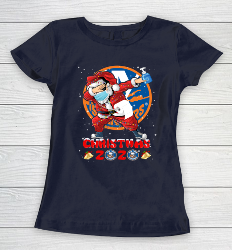 New York Islanders Funny Santa Claus Dabbing Christmas 2020 NHL Women's T-Shirt 2