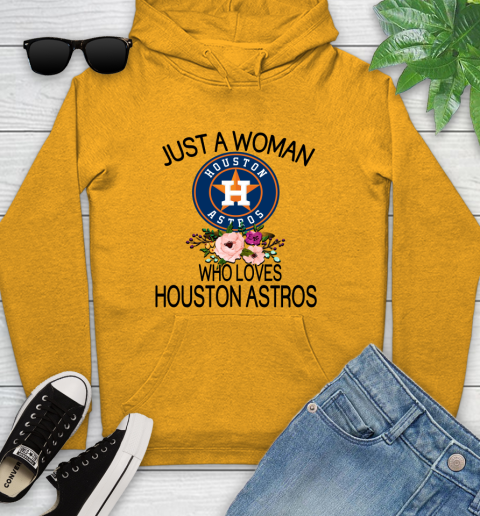 MLB Just A Woman Who Loves Houston Astros Baseball Sports Youth Hoodie 2
