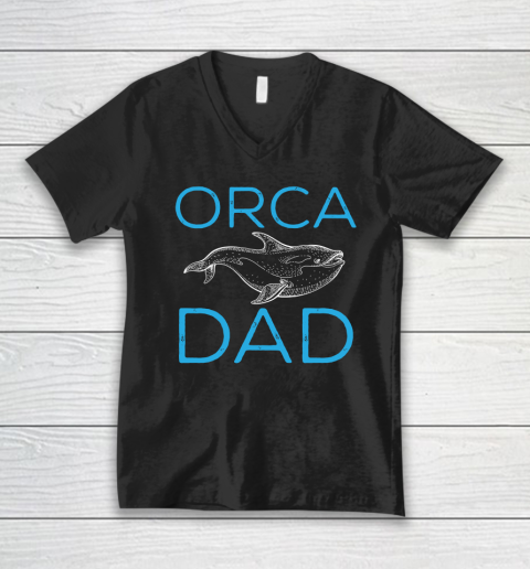 Funny Orca Lover Graphic for Boys Men Dads Whale V-Neck T-Shirt