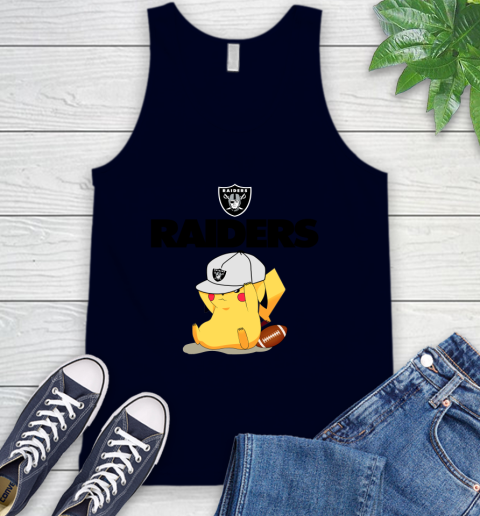 NFL Pikachu Football Sports Oakland Raiders Tank Top 3