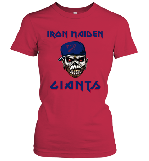 NFL New York Giants Iron Maiden Rock Band Music Football Sports r1VUB0tNGoZ ladies t shirt 20 95 151514 front red