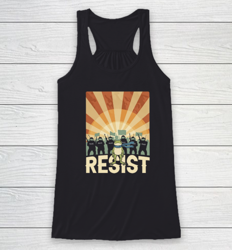 Resist Police Portland Frog Protest Retro Vintage Shirt Racerback Tank Resist Police Portland Frog Protest Retro Vintage Shirt Racerback Tank