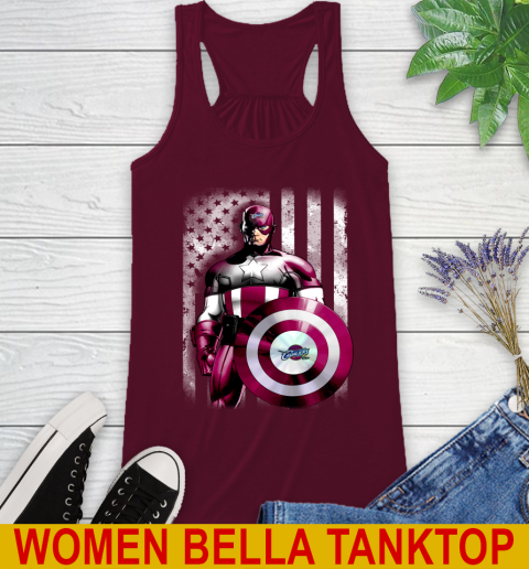 Cleveland Cavaliers NBA Basketball Captain America Marvel Avengers American Flag Shirt Racerback Tank 2