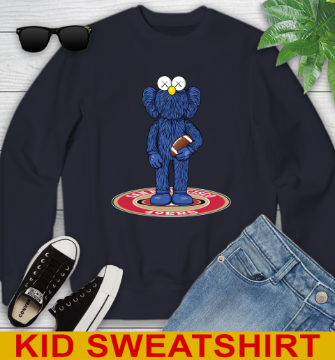 NFL Football San Francisco 49ers Kaws Bff Blue Figure Shirt Youth Sweatshirt 3